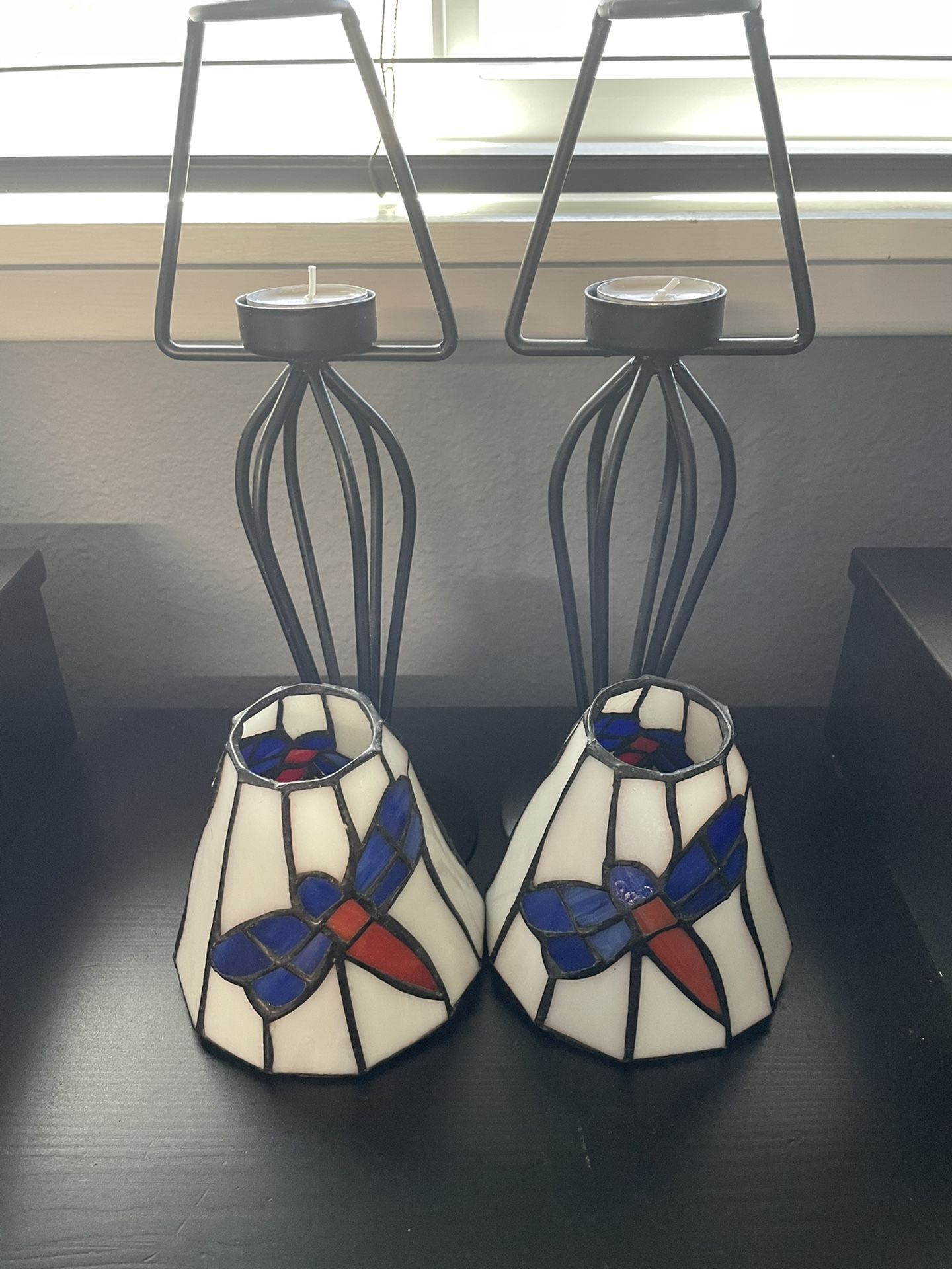 Stained Glass Fireflies Tea Lights