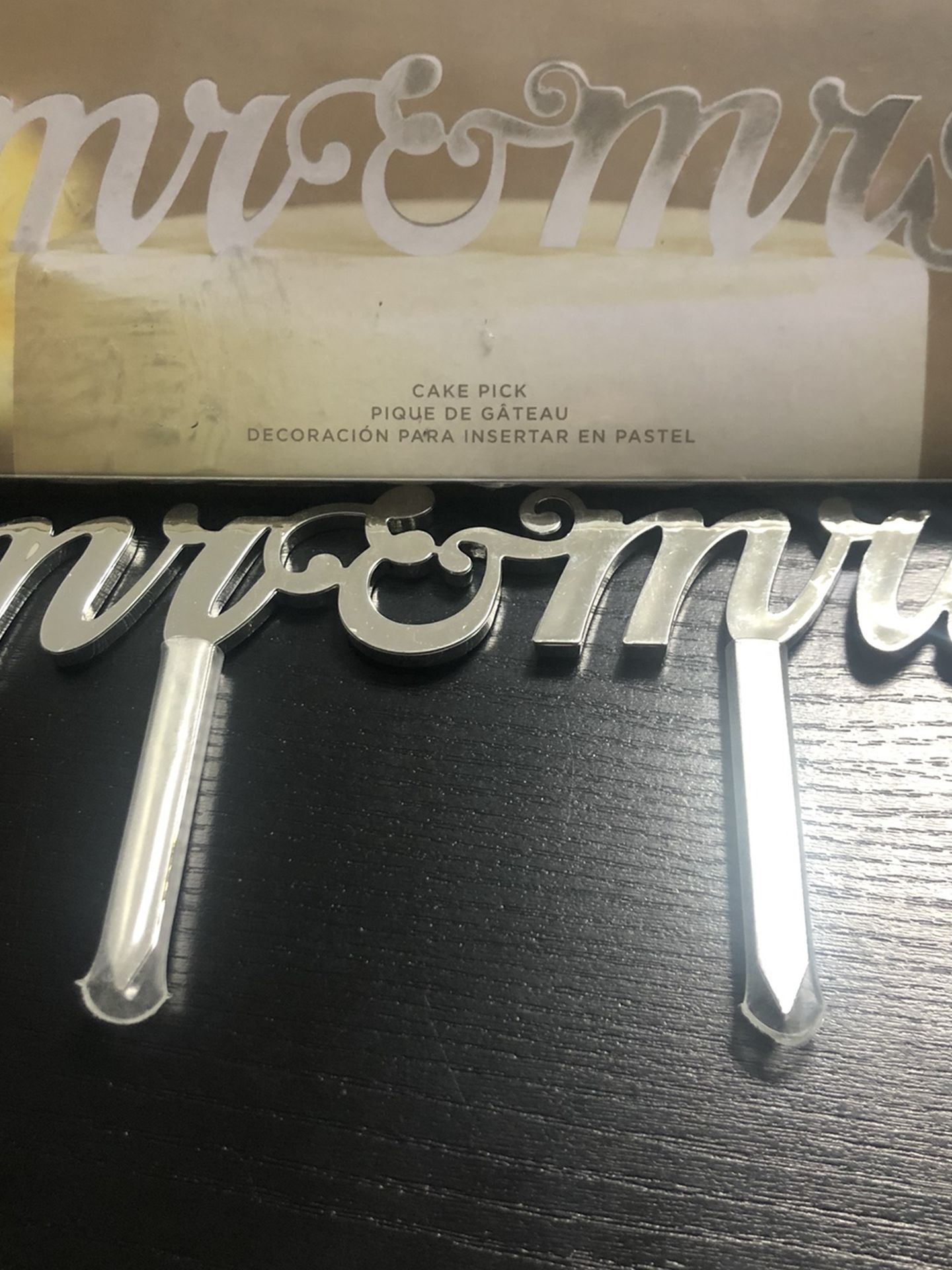 Mr & Mrs Silver Cake Pick Topper Wedding Collection Gartner Studios