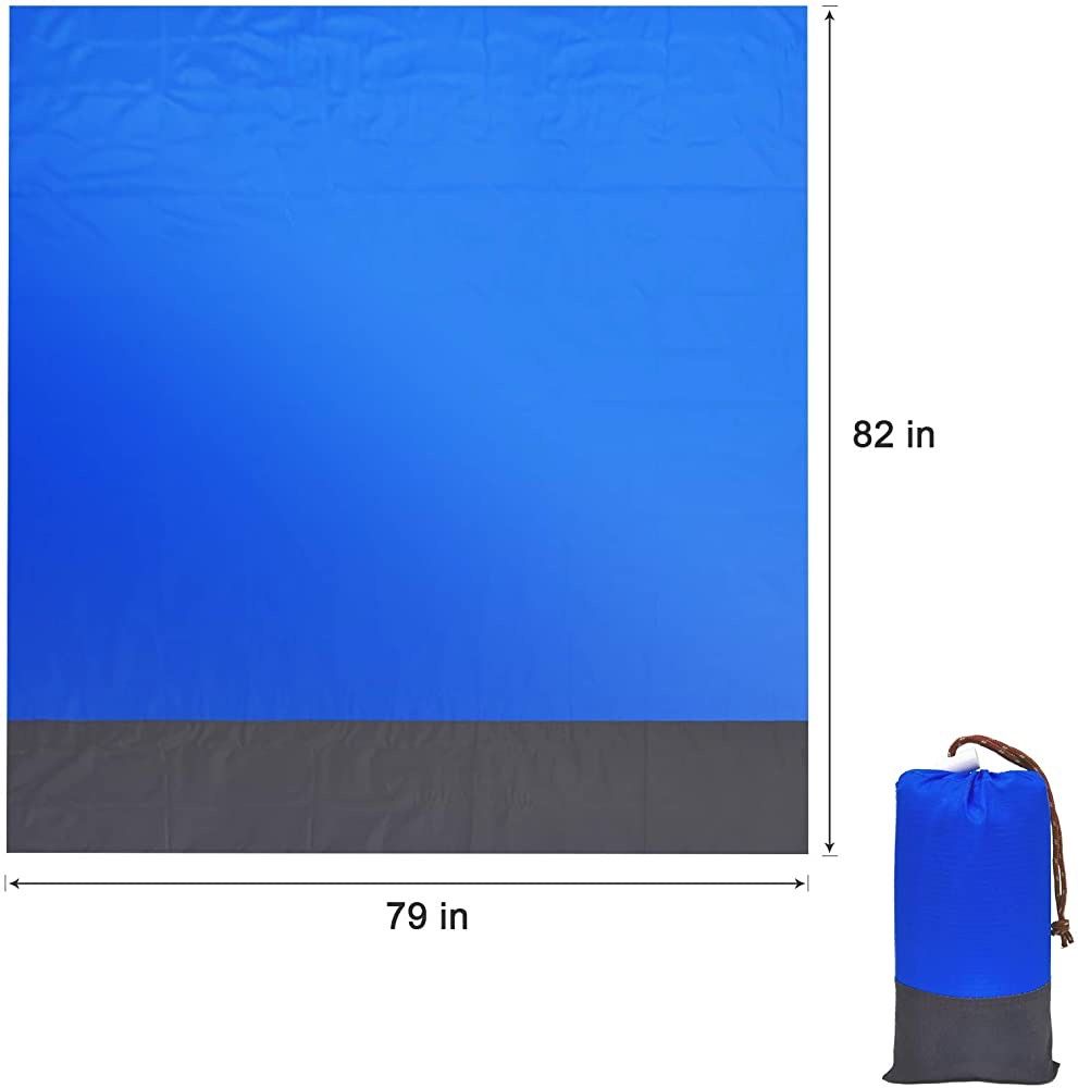Beach Blanket Sandproof, 79''×83'' Waterproof Beach Mat for 5-6 Adults, Quick Drying Picnic Blankets