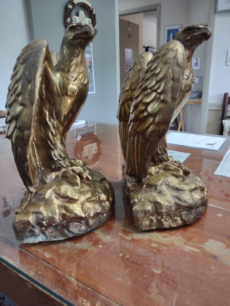 Leather lines Brass Eagle Bookends.Second Thyme Around In Olm Falls Vender Cb3.