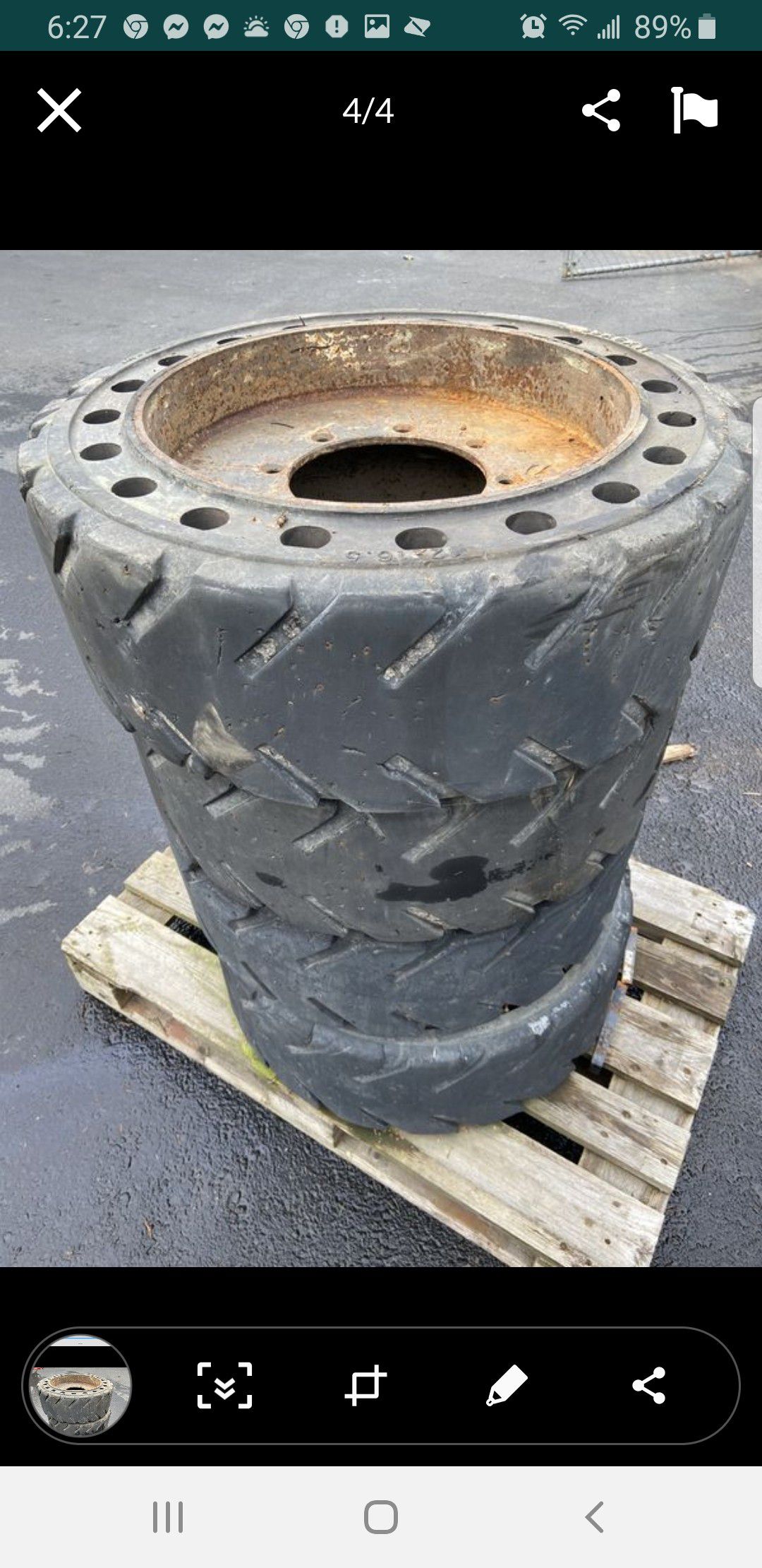 Bobcat wheel with solid tire