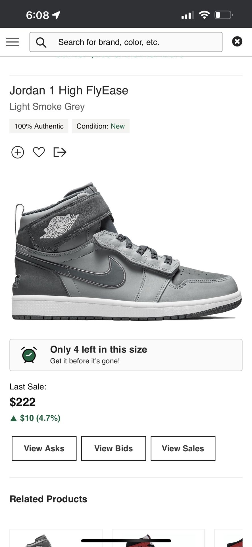 Jordan 1 Fly Ease Smoke Grey