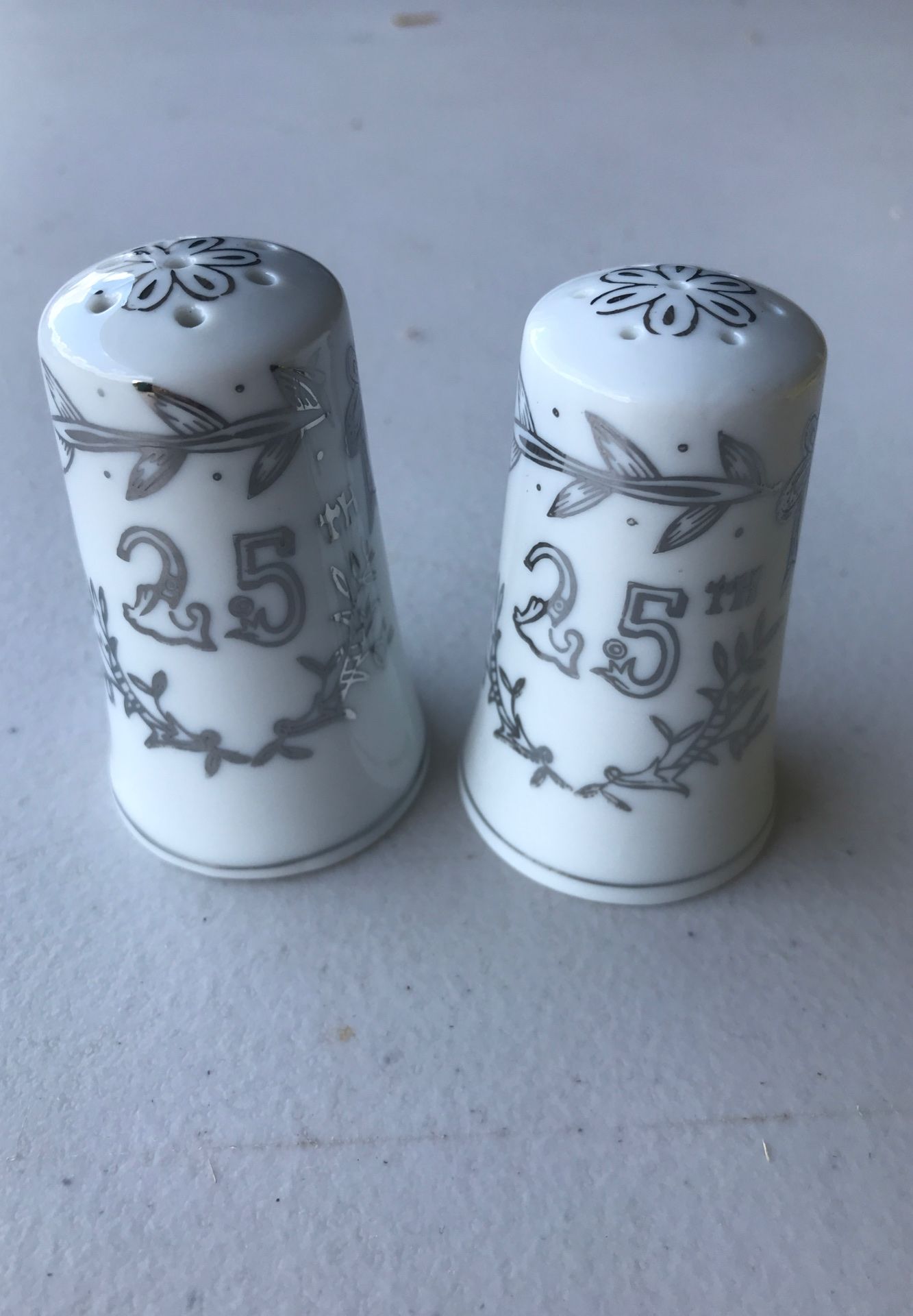 25th Wedding Anniversary Salt and Pepper Shakers