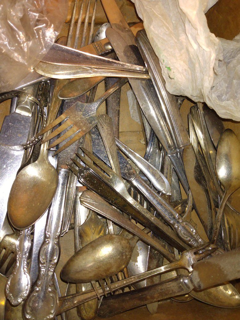 Box Of Cutlery Utensils Old Stuff