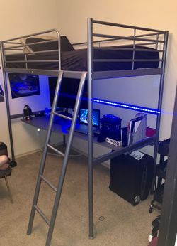 Ikea Svarta Loft Bed Frame With Desk Top Silver Color Twin For Sale In Dallas Tx Offerup