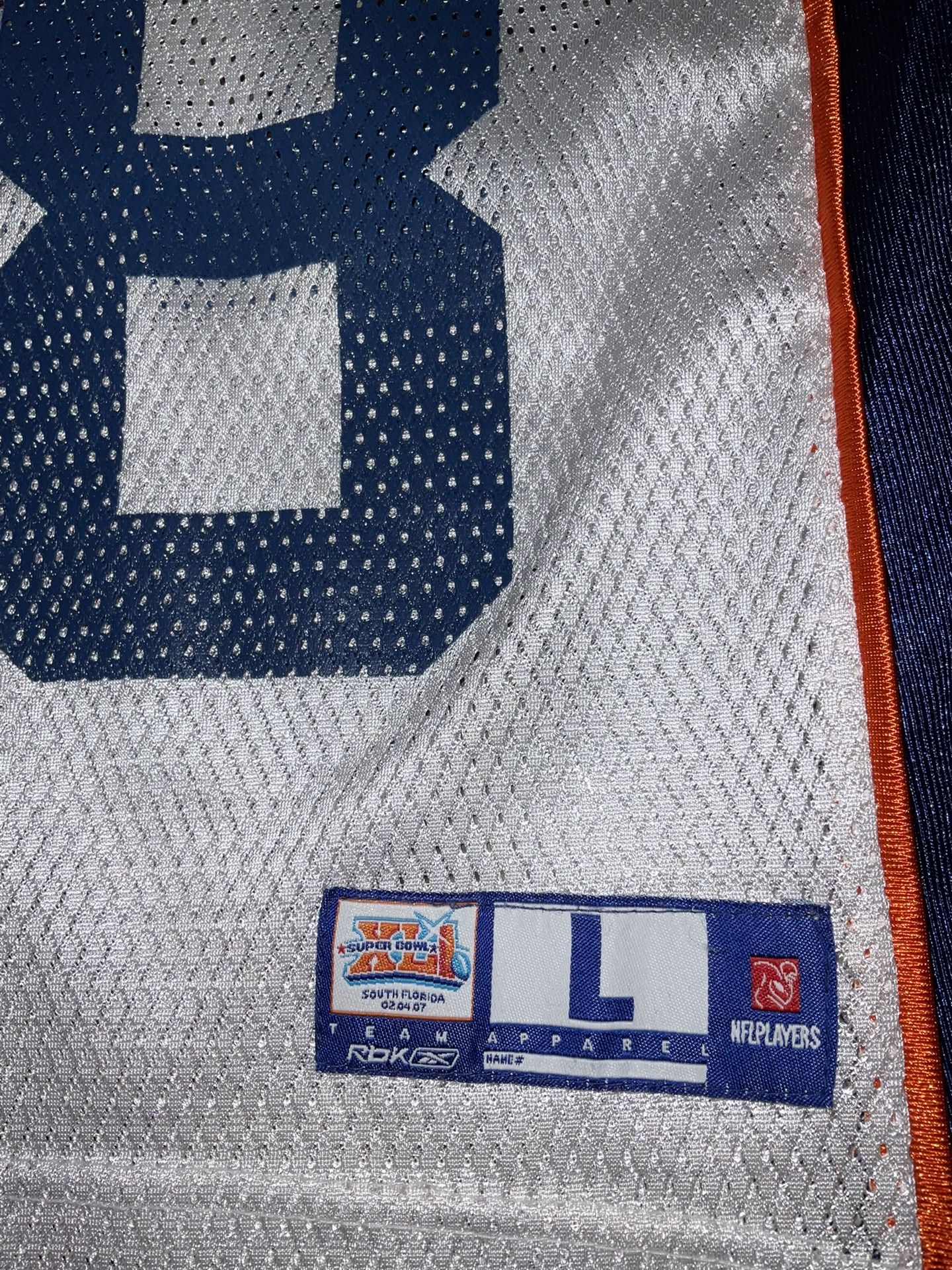 Peyton Manning Indianapolis Colts Super Bowl XLI SB41 jersey YOUTH Large (7) No rips, tears or stains
