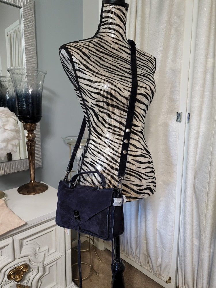 NWT Rebecca Minkoff Darren messenger Navy blue purse
