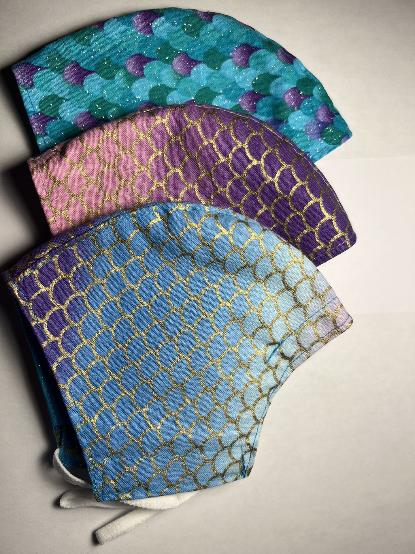 Mermaid Face Masks 3 Pack. Adult  Size