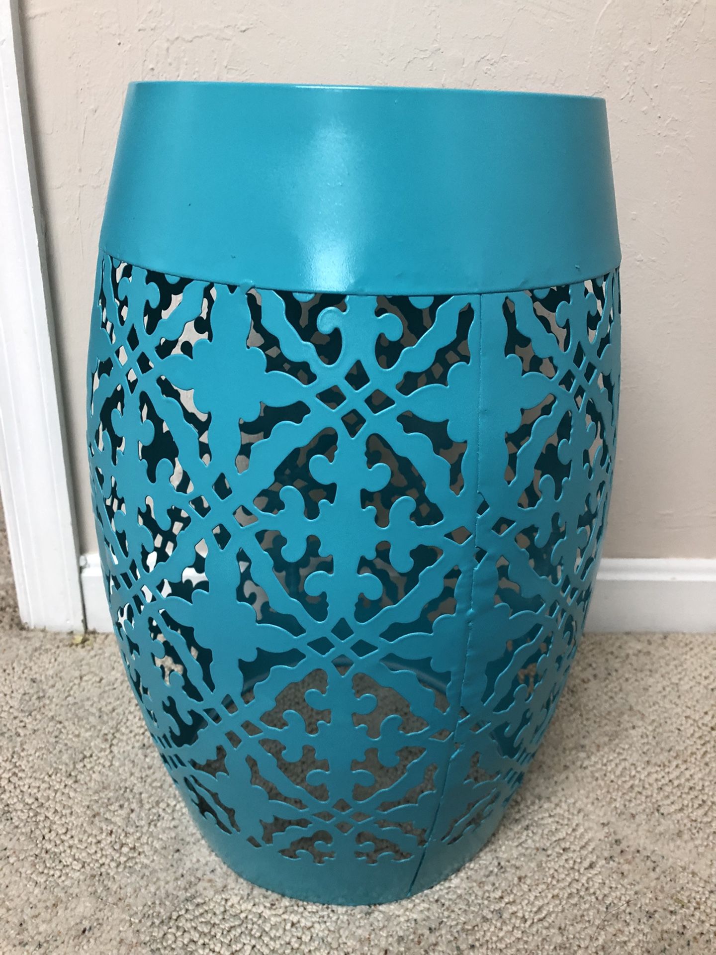 Seaside Turquoise Blue Plant Stand/ Side Table/ Garden Stool