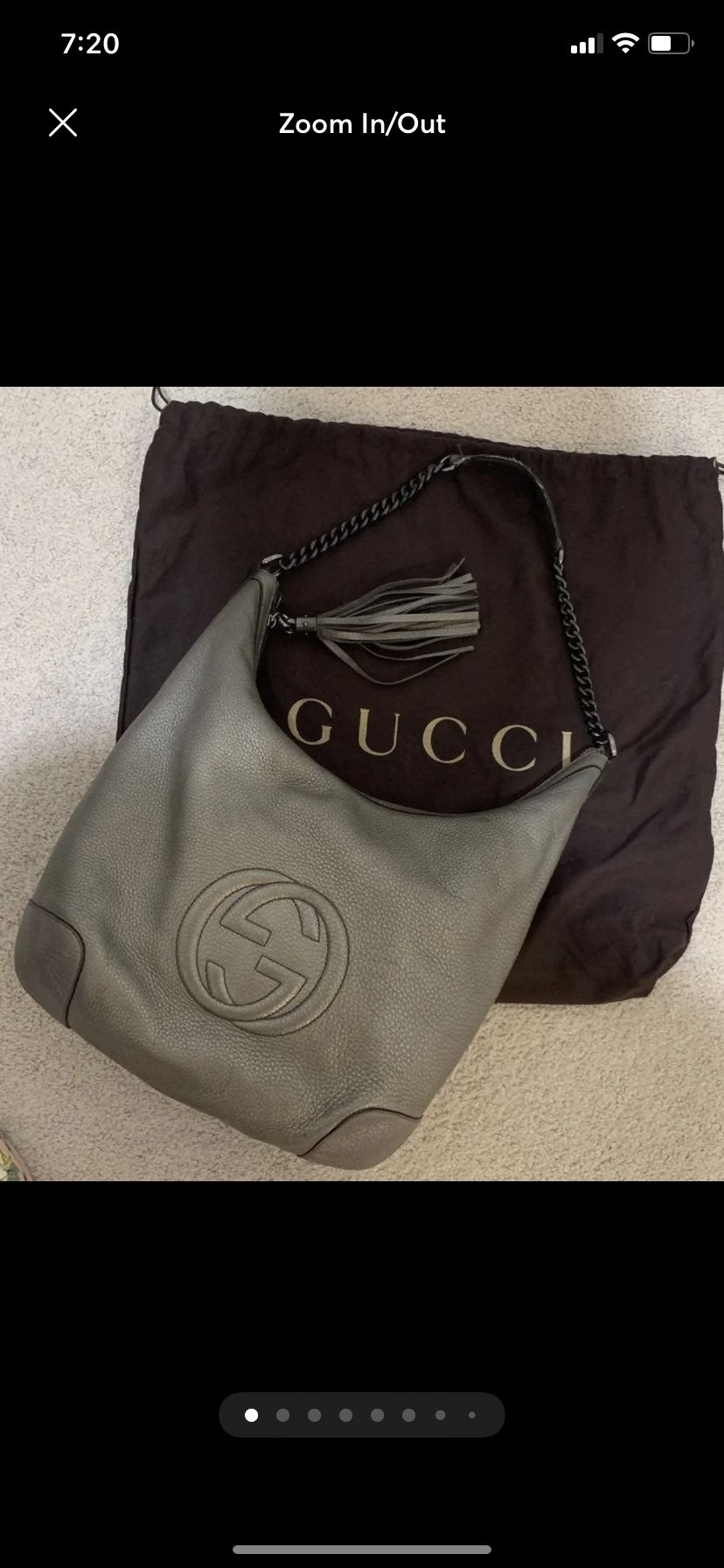 Gucci Silver Soho Chain Strapped Hobo Shoulder Bag