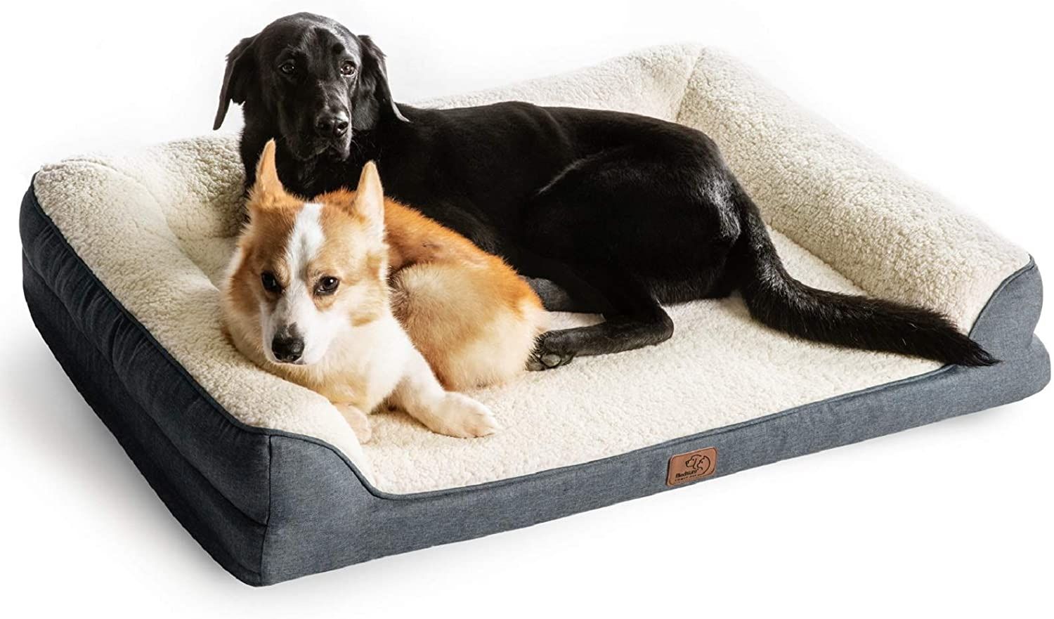 Bedsure Orthopedic Memory Foam Dog Bed - Dog Sofa with Removable Washable Cover & Waterproof Liner, Couch Dog Beds for Pets up to 50lbs