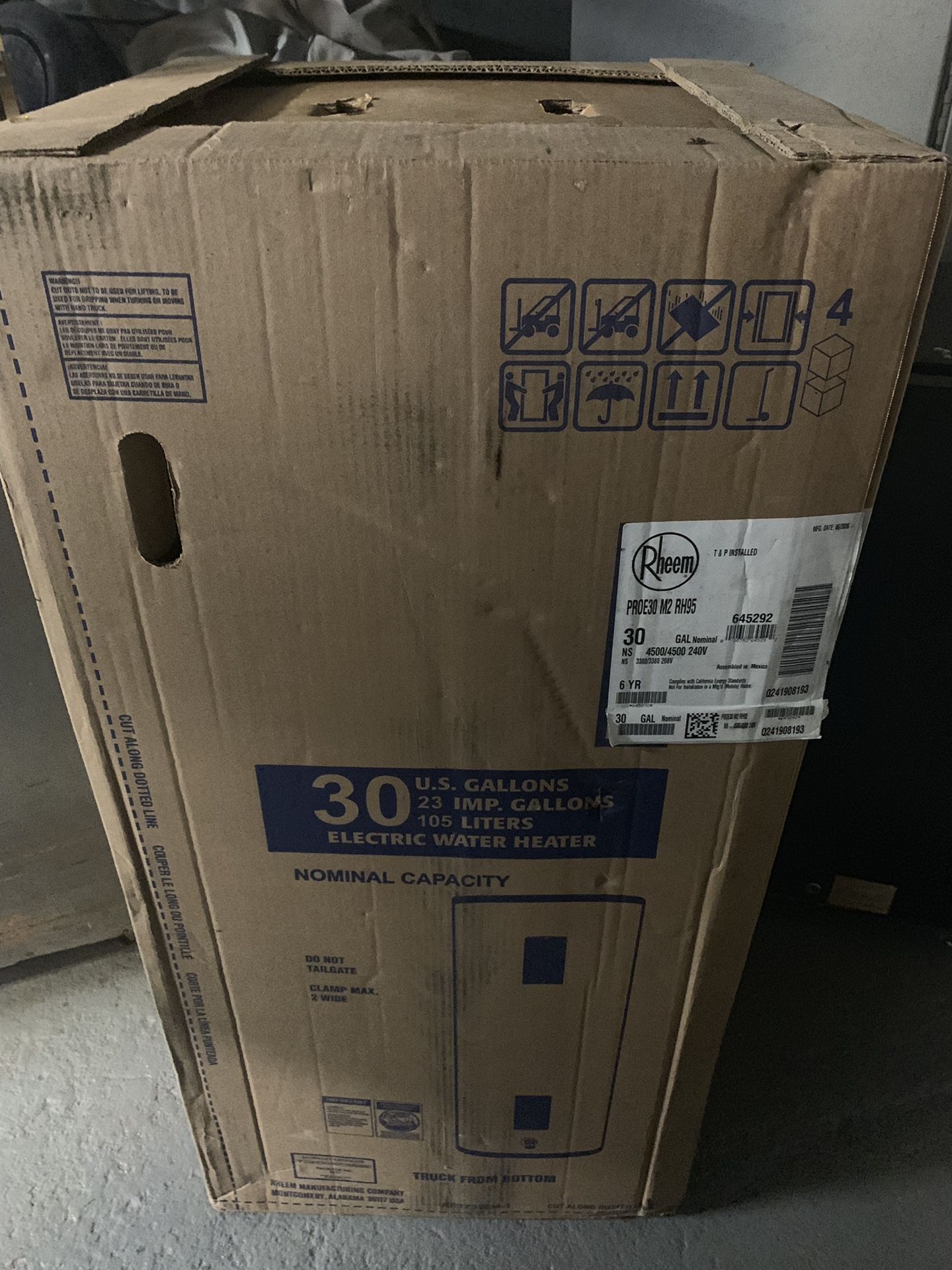 Rheem hot water heater electric