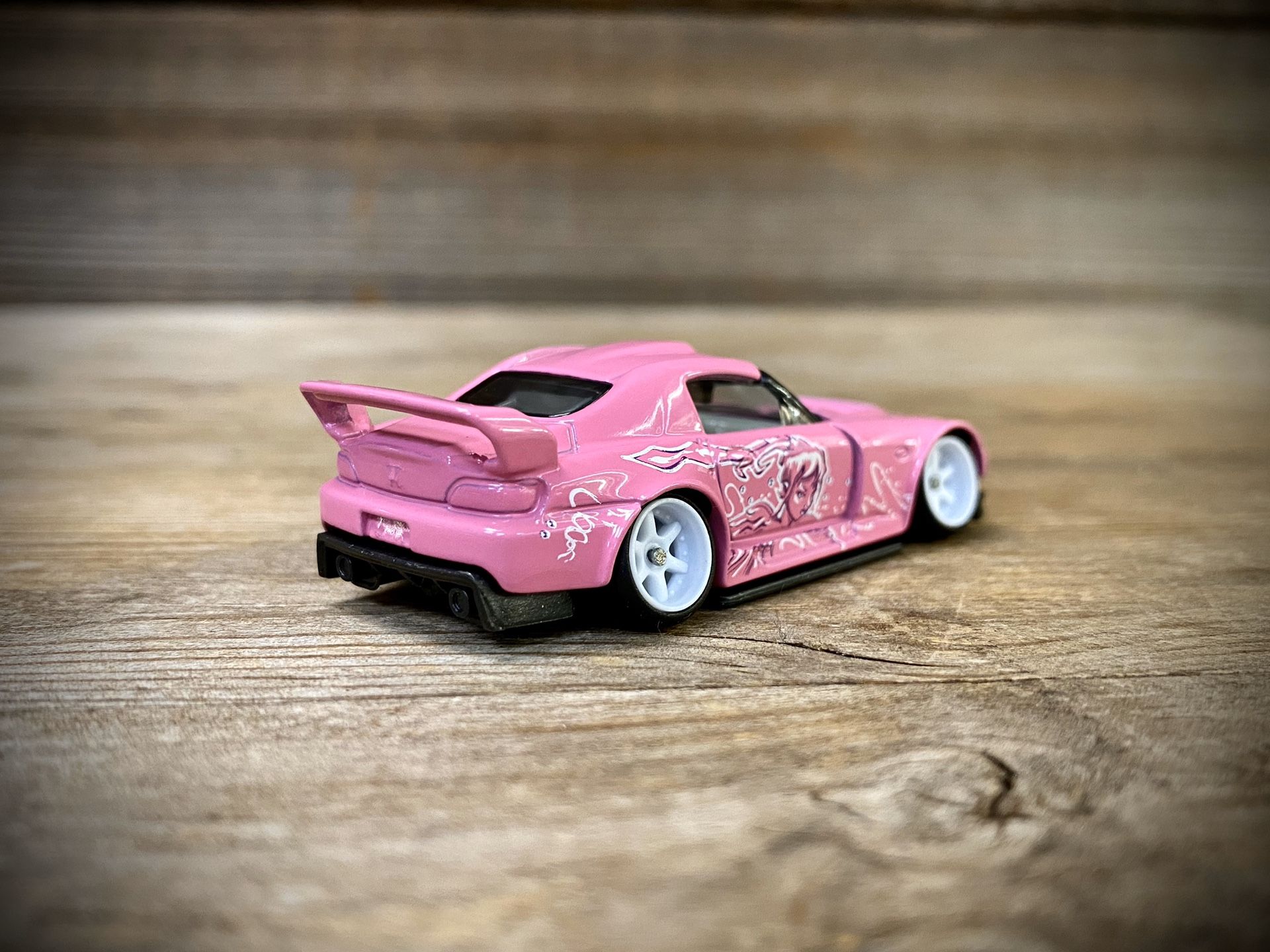 CUSTOM 1:64 Honda S2000 “Yuki” - Hot Wheels x Fast and Furious (Lowered + camber with upgraded 7-spoke white wheels)