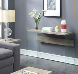 Sleek, Console Table w/ Glass support for Entryway, Foyer, Home Office, Hallway (multiple finish) Thumbnail