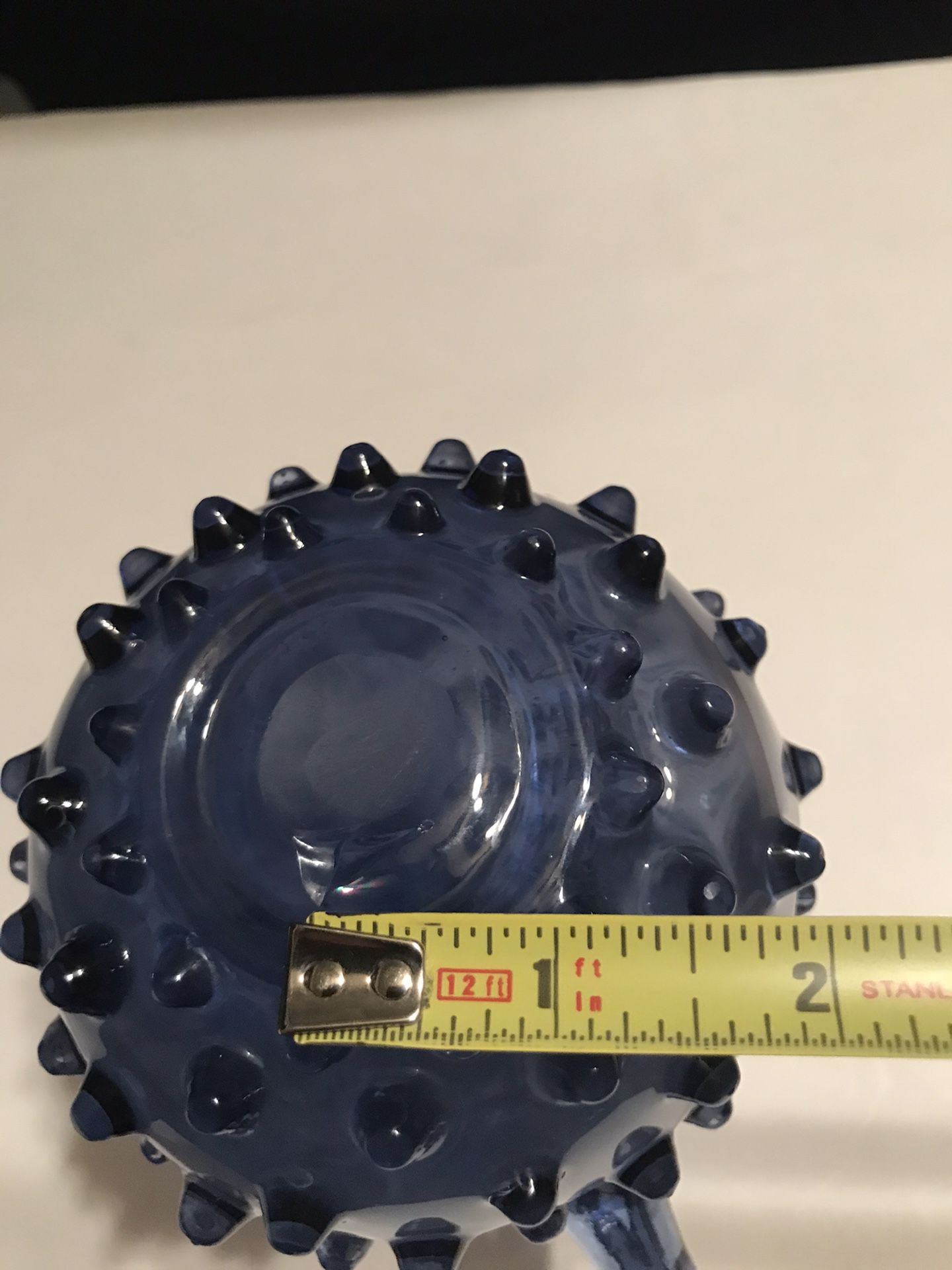 Vintage Fenton Cobalt Blue Hobnail Studded Glass Pitcher Jug 7” Tall