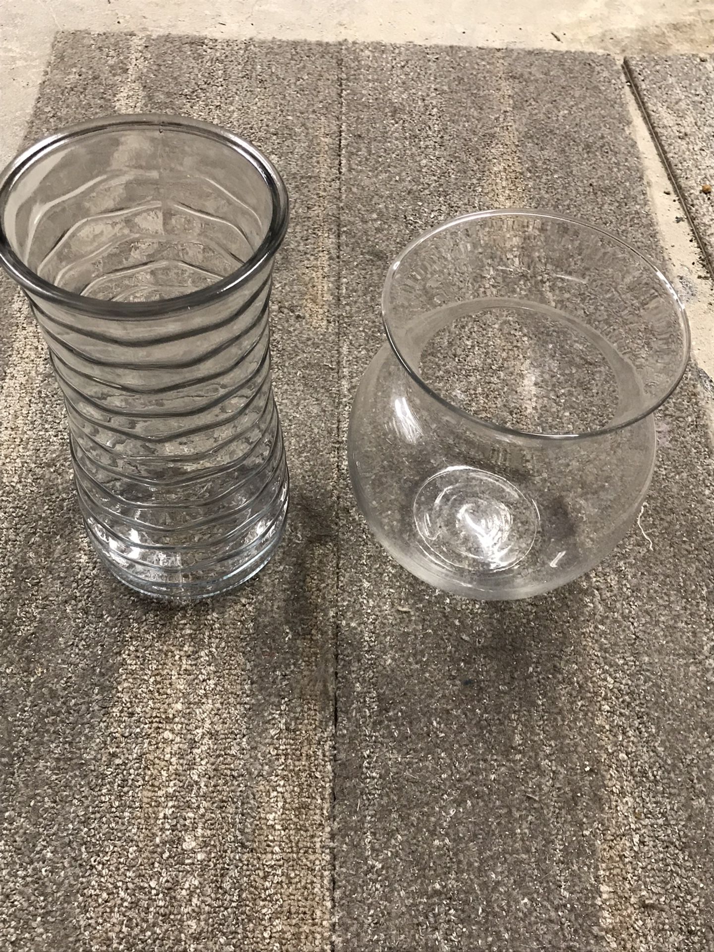 Glass Vases  Set Of 2 For $8.00