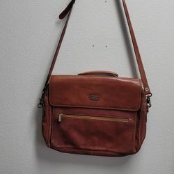 Vtg Satchi Leather Messenger Bag  Thumbnail