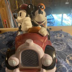 Disney Mickey and Minnie Mouse Cookie Jar Roadster Car Treasue Craft Thumbnail