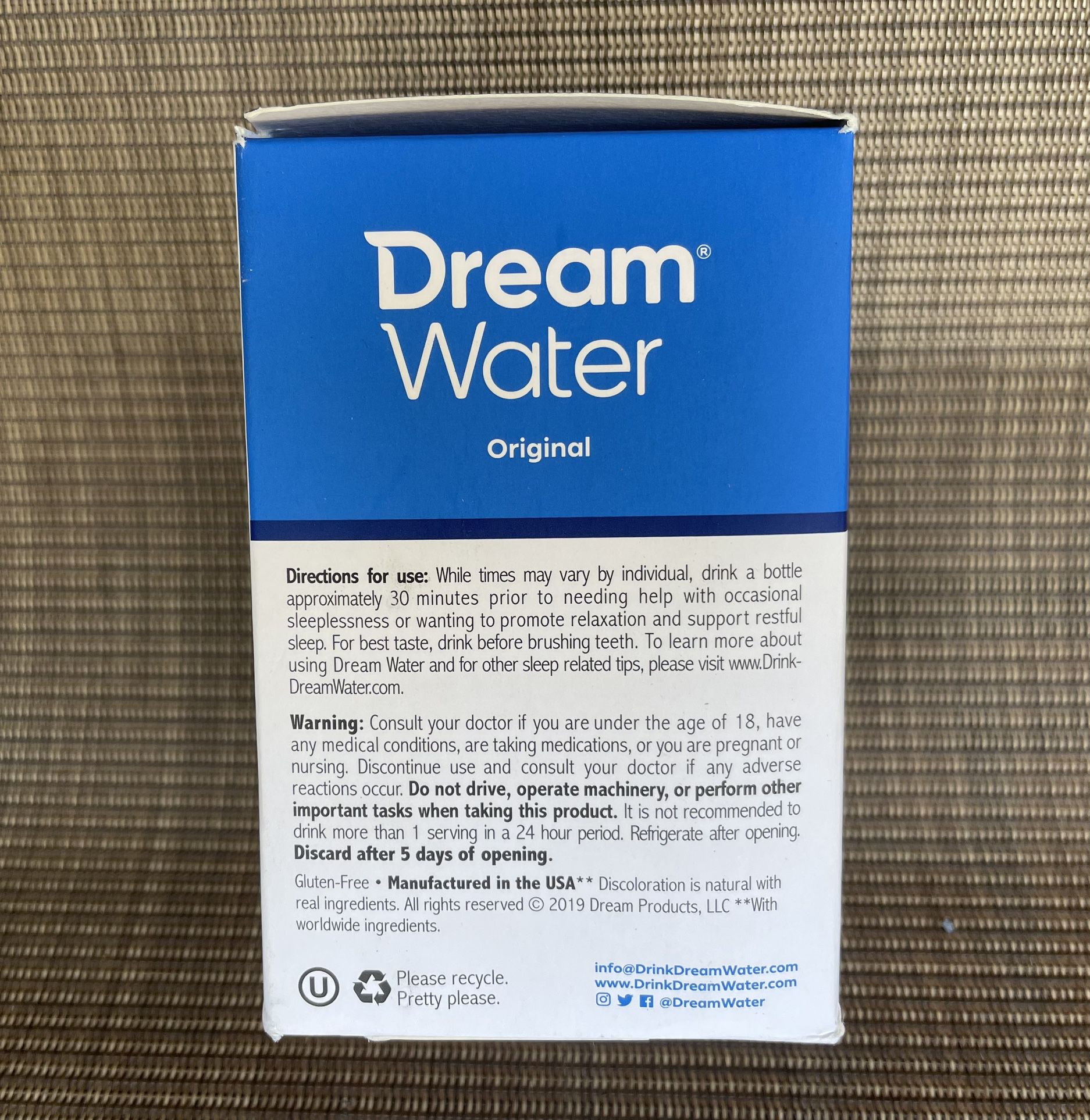 Dream Water Beauty Sleep Stat Natural Blend Unopened 4 x 2.5 oz bot Snoozeberry