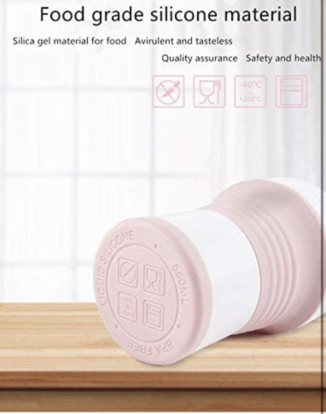 Medium Pink 550ml Creative Coffee Outdoor Sports Travel Portable Silicone collapsible coffee Folding Handy Cup