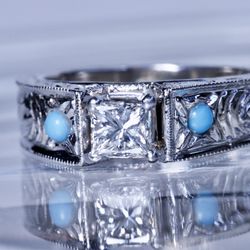 NEW .60ct VVS2/G PRINCESS CUT diamond solitaire wedding engagement 14K Appraised For $4875 Thumbnail