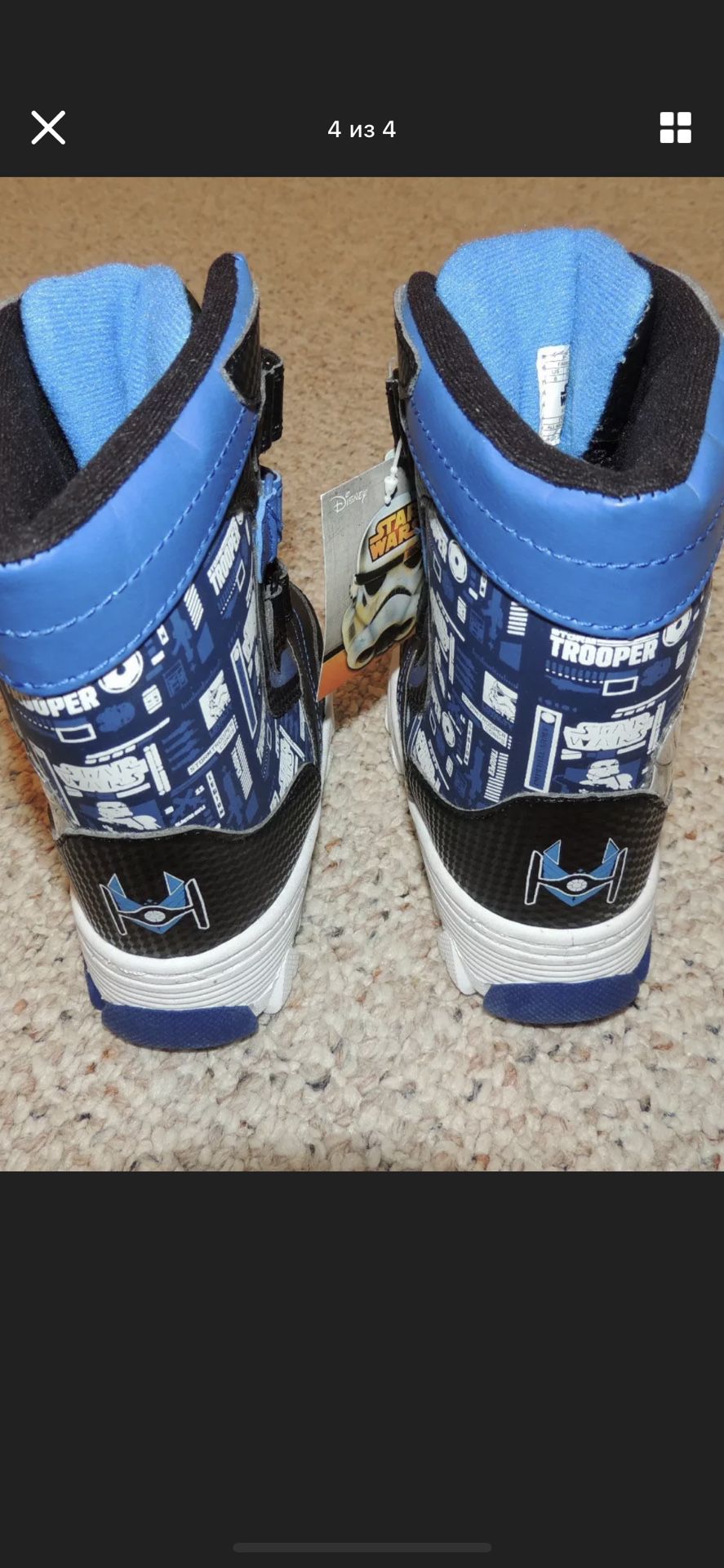 Toddler Boys Size 8 Star Wars Stormtrooper Black Blue Logo Winter Snow Boots