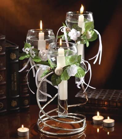 Available Now - Studio Silversmiths Metal Floating Votive Candle Holder - 3 Candle Holder and Single Candle Holders