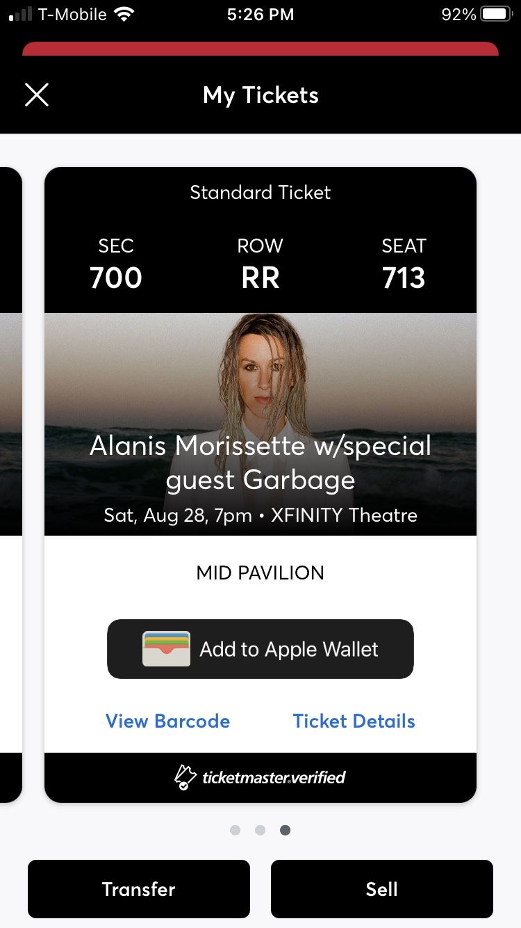 Alanis Morissette Tickets 8/28 Hartford