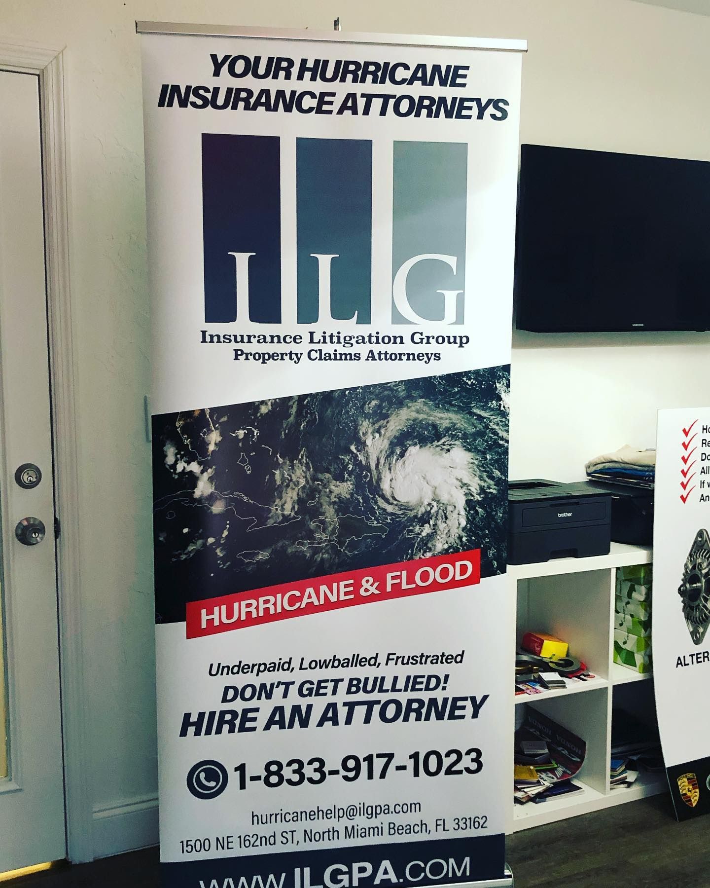 Blockout Banner With Roll Up Banner Stand And Carry On Bag