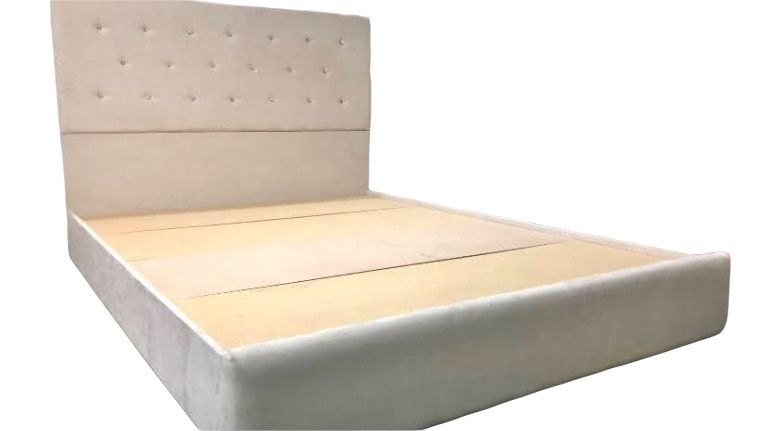 NEW Queen Bed Frame Color Beige With Crystals
