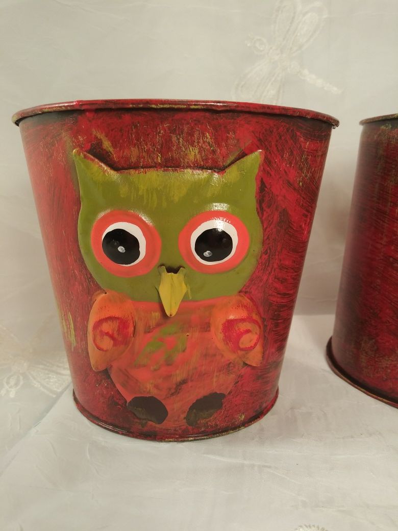 Owl Decor Bucket Bank