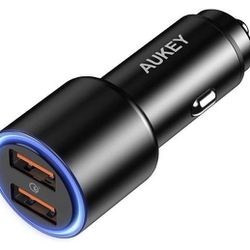 Car Charger Adapter,AUKEY 36W Metal Dual USB Car Charger Thumbnail