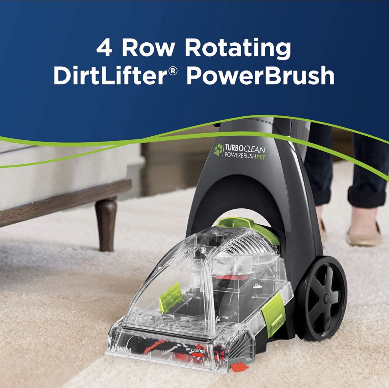 NEW! BISSELL Turboclean Powerbrush Pet Upright Carpet Cleaner Machine and Carpet Shampooer, 2085