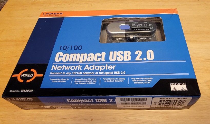 Linksys Compact USB 2.0 Network Adapter 10/100 Open Box