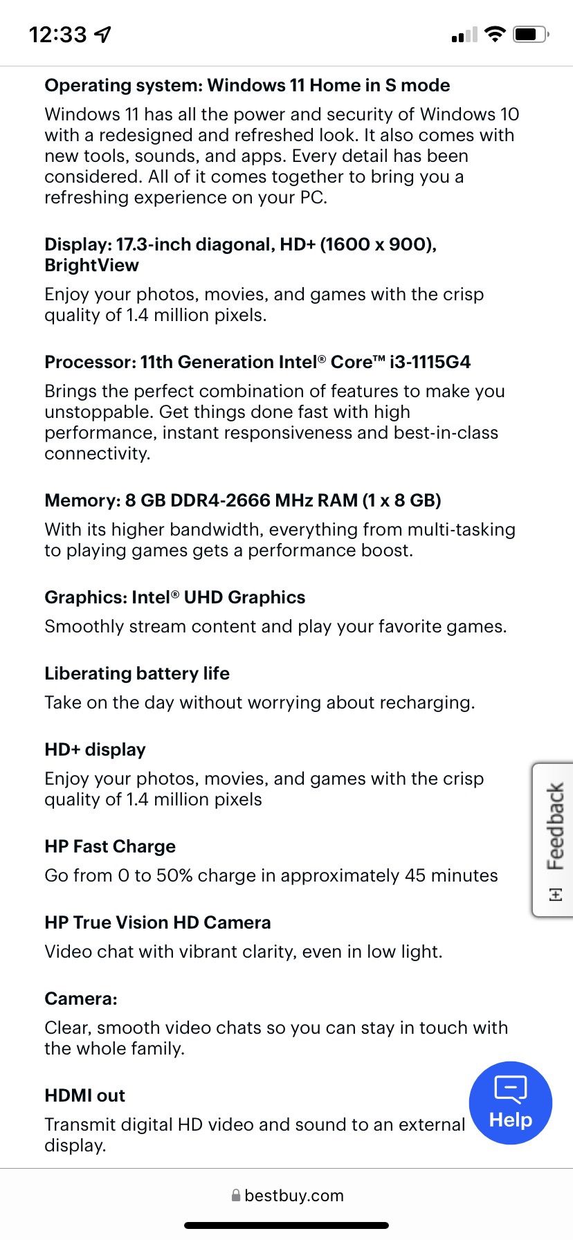 HP laptop