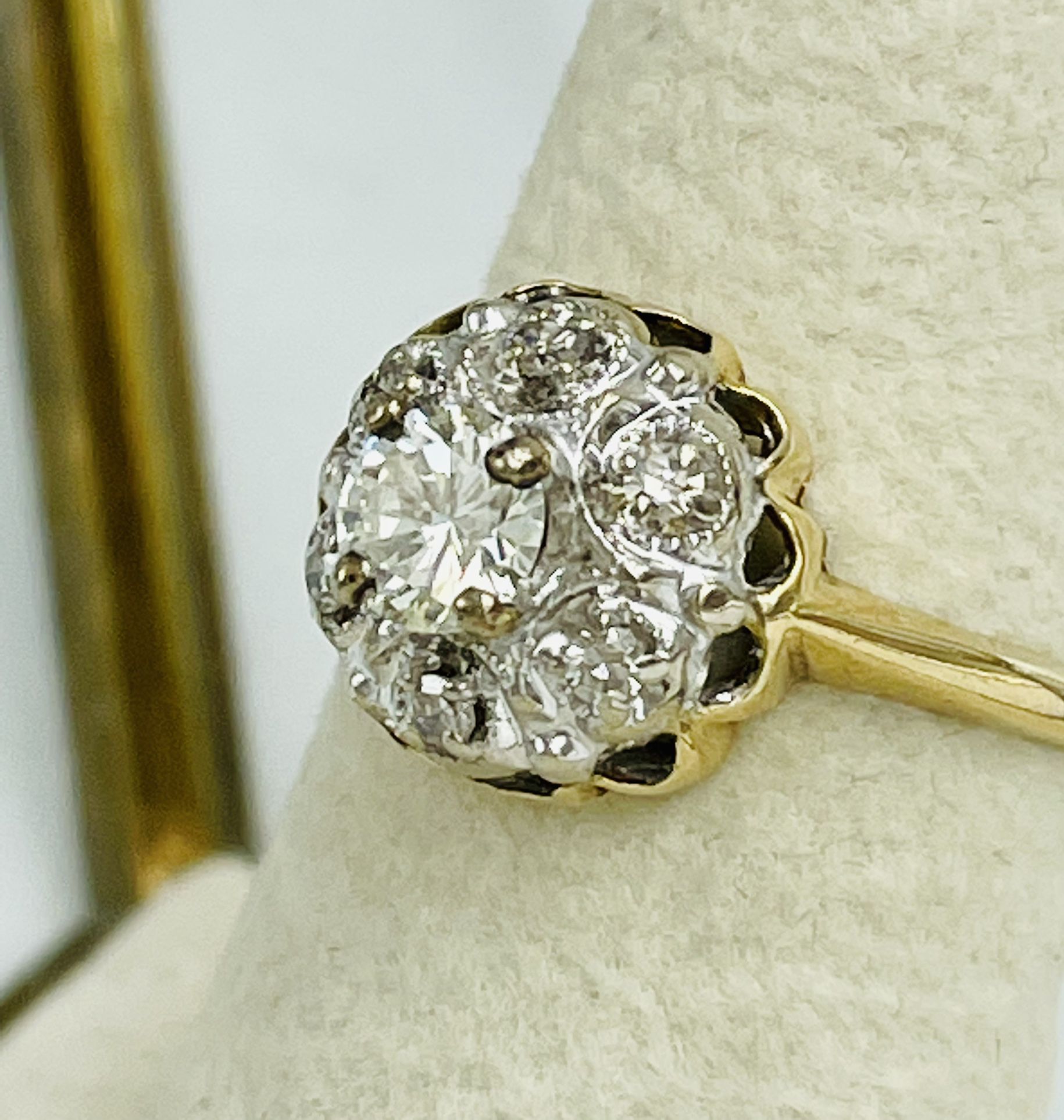 14KT White Gold Art Deco Filigree Engagement Ring 1.10CTTW Size:6 