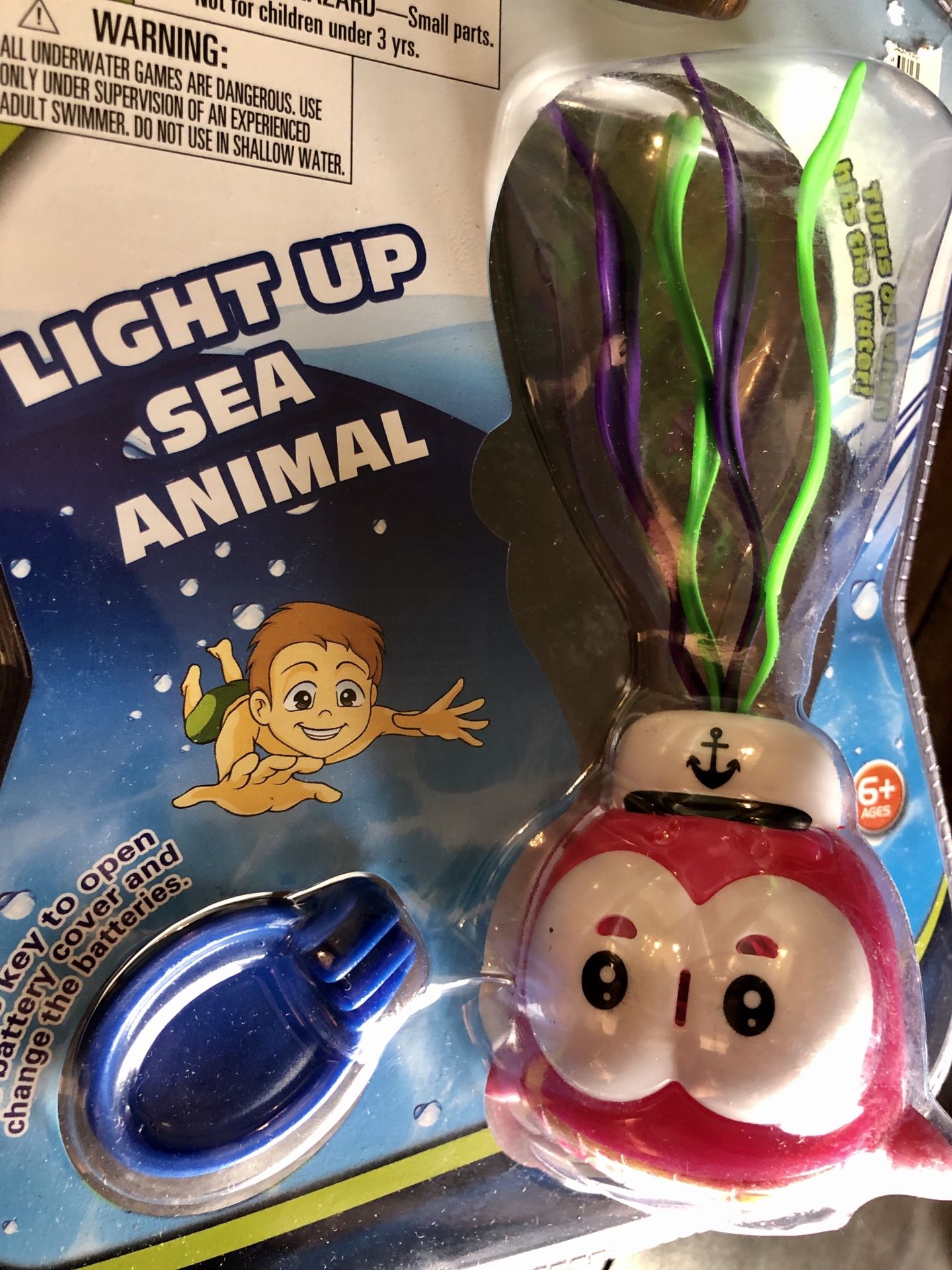 Light Up Sea Animal 6”—Lights up when hits water