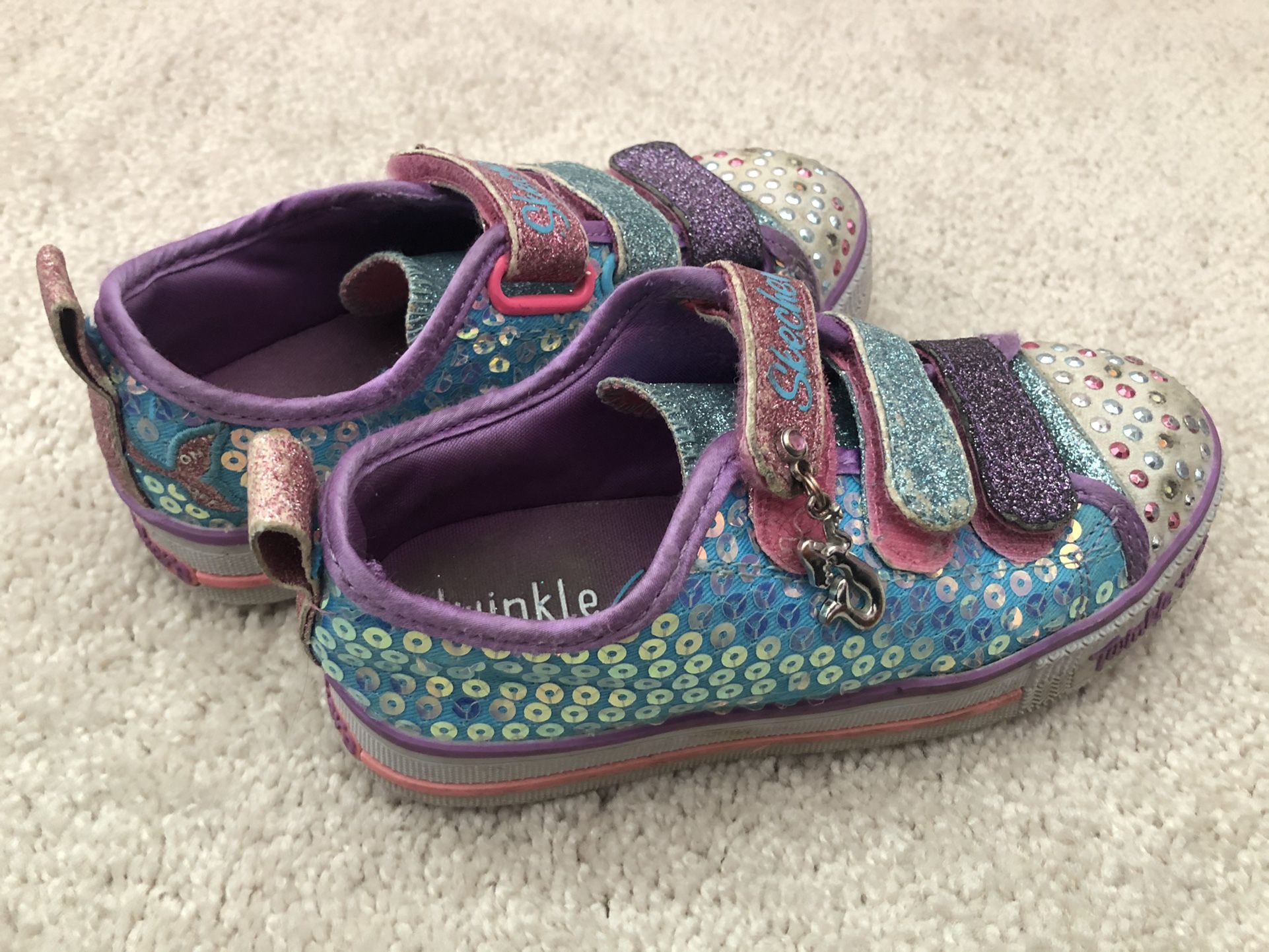 Size 11 Toddler Girls Snow Boots & Mermaid Lights Up Skechers
