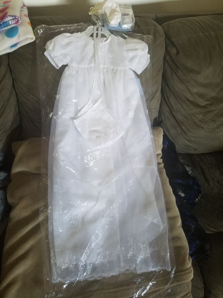 BRAND NEW CORRINE BRAND NB-3 MON & UP TO 6 MON. BAPTISMAL CHRISTENING BABY GIRL DRESS WITH TAGS STILL IN PLASTIC