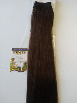 20" itip human hair extensions " Chocolate Brown #4" get length and fullness Thumbnail