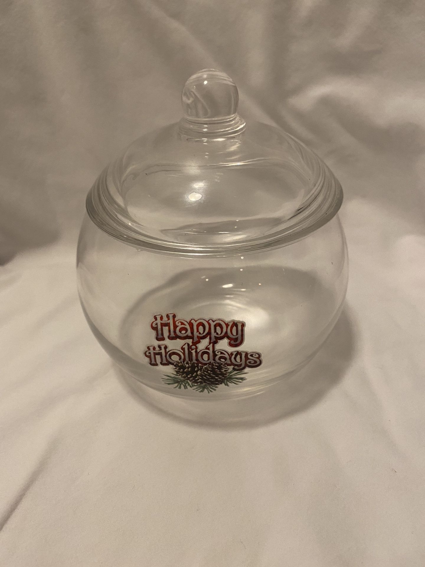 HOLIDAY CANDY JAR W/ TOP