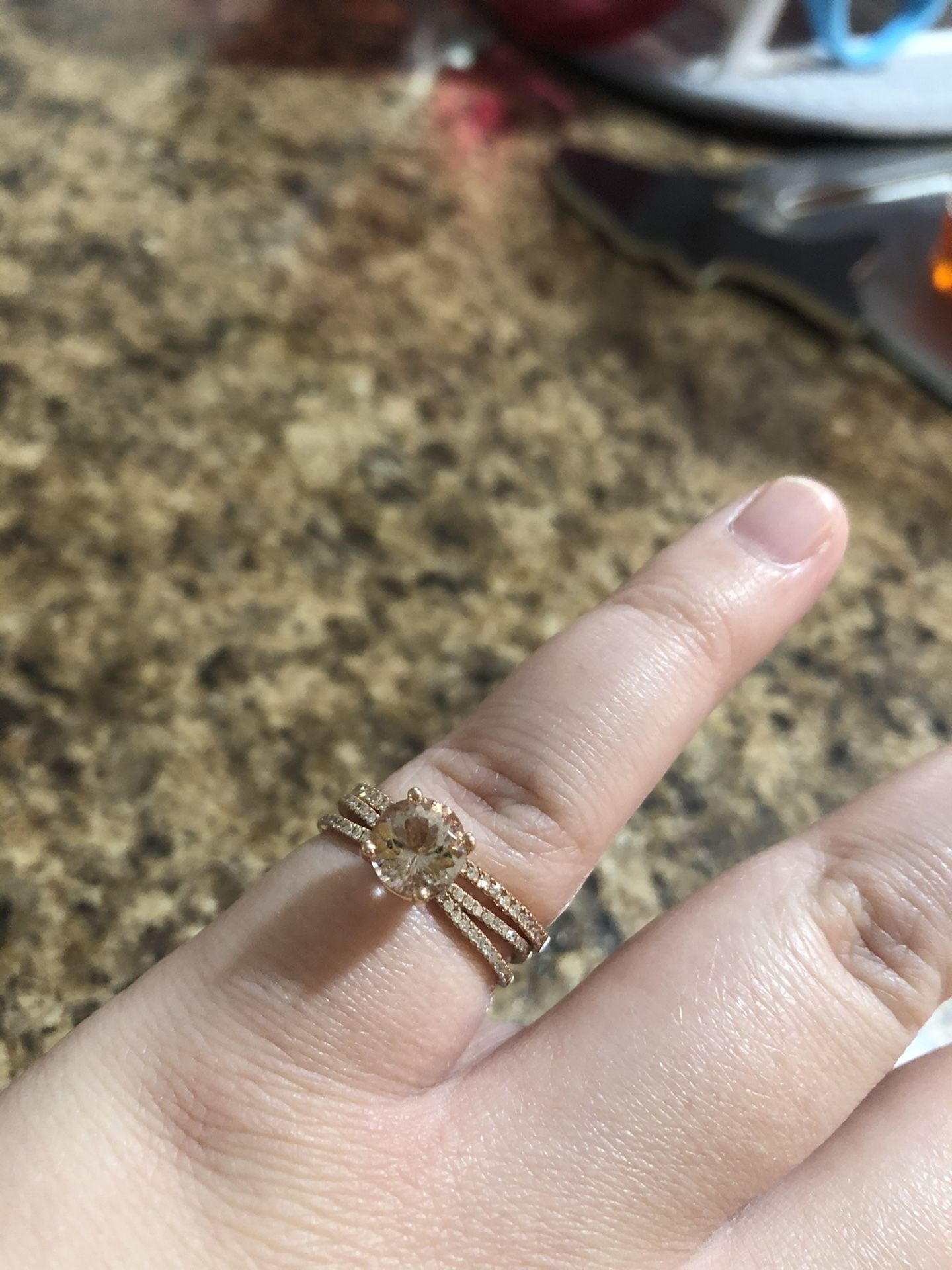 Rose gold wedding ring set