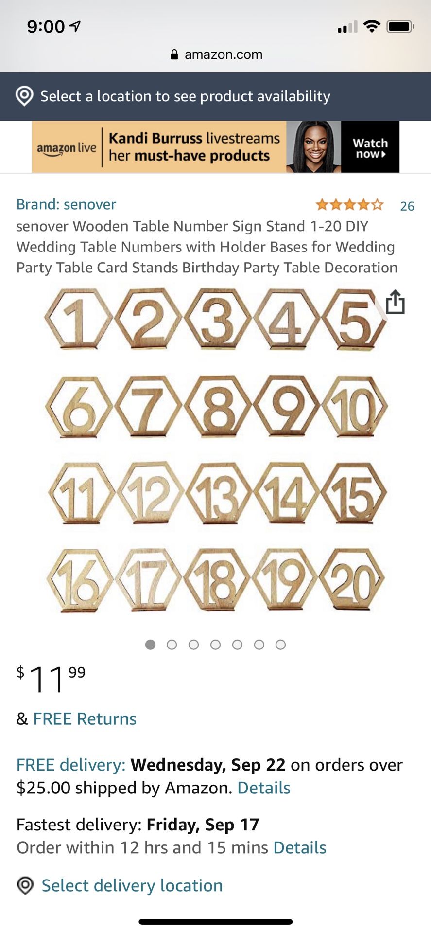 Table Numbers