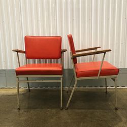 Vintage MidCentury  Contemporary Leather Wood Metal Couches Benches Chairs  Thumbnail