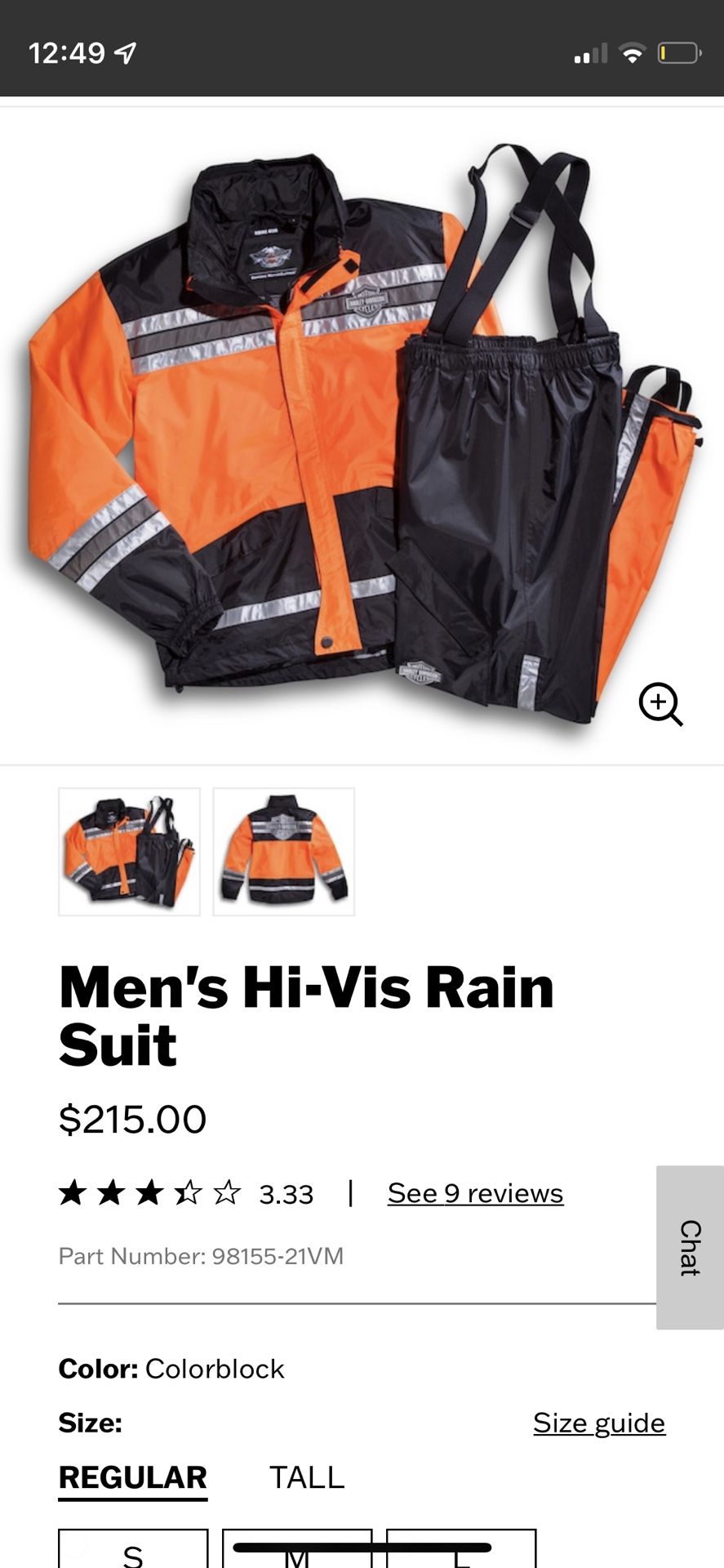 Harley Davidson Hi-Vis Rain Suit