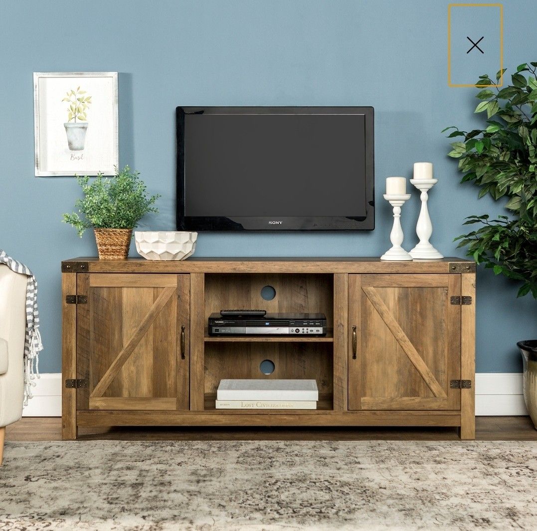 Modern, Rustic Barn Door TV Stand for TV ( 64") - Multiple Finishes
