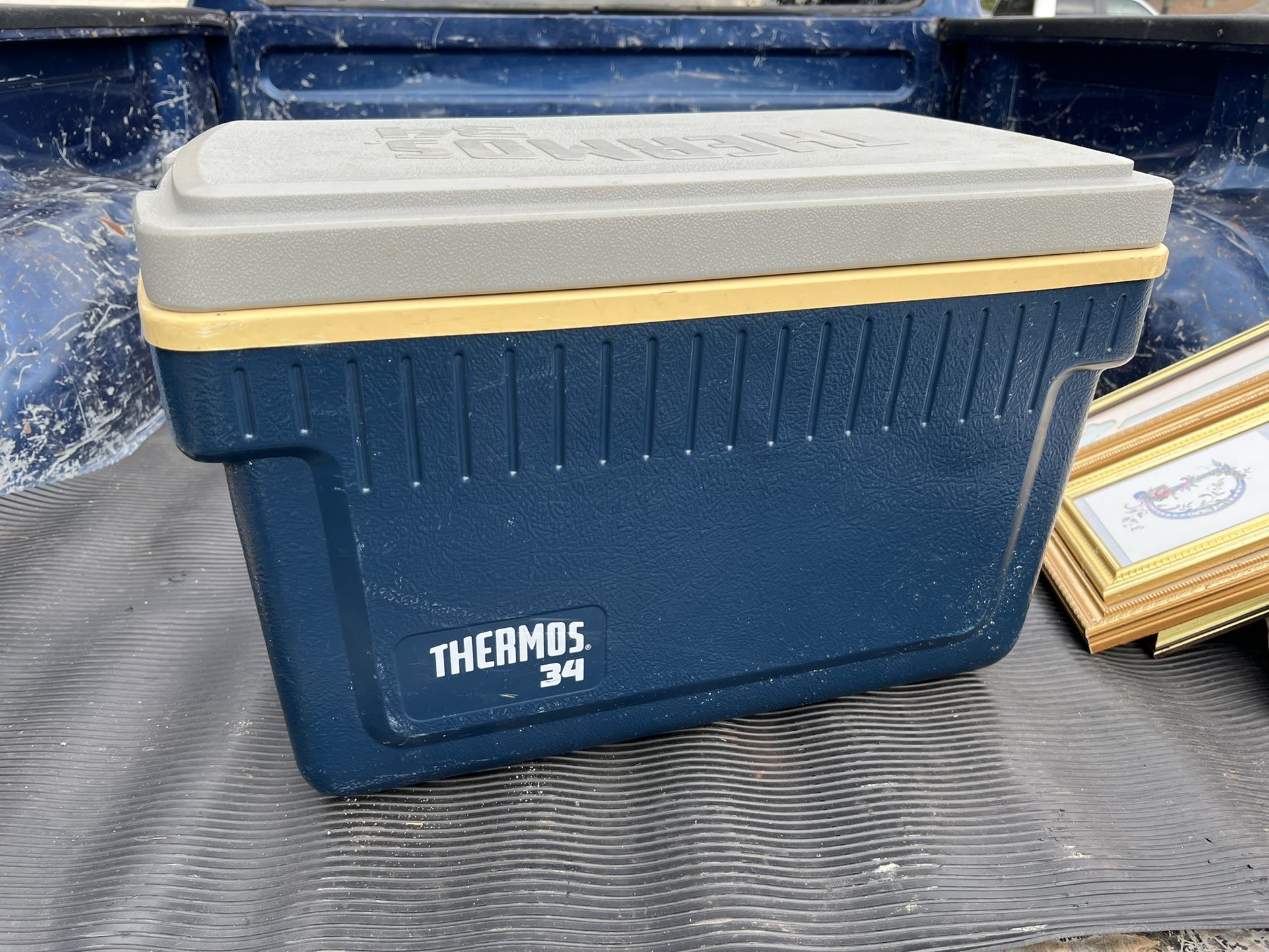 Vintage Thermos Blue 34 Quart Cooler Ice Chest