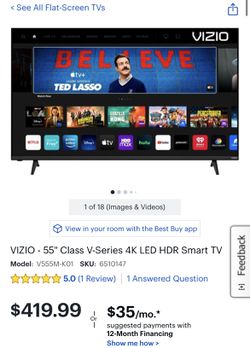 Vizio 55 Inch 4k Smart TV Thumbnail
