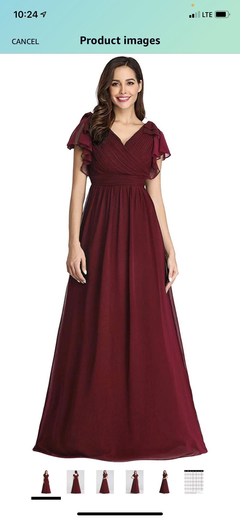 Burgundy Brides Maid Dress