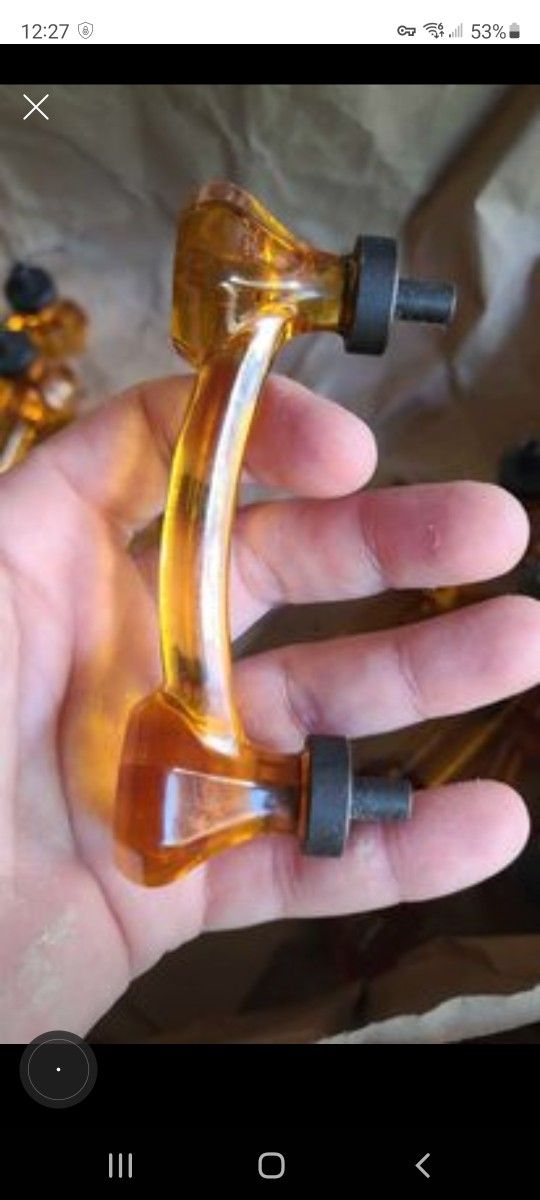 Amber Glass Cabinet Handles Kitchen